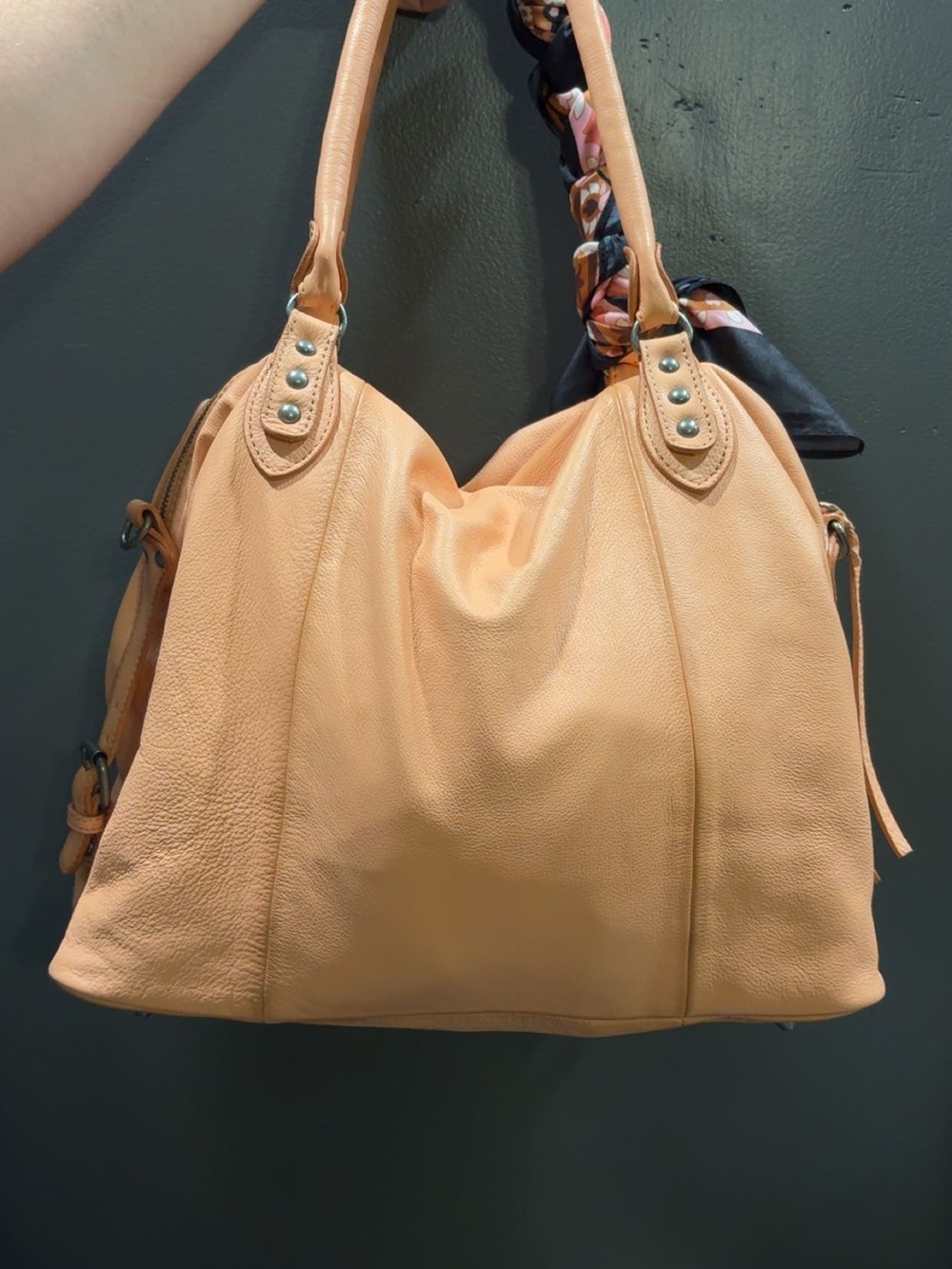 Free People Emerson Bag in Apricot with Charm Chains and Scarf - Picture 7 of 10